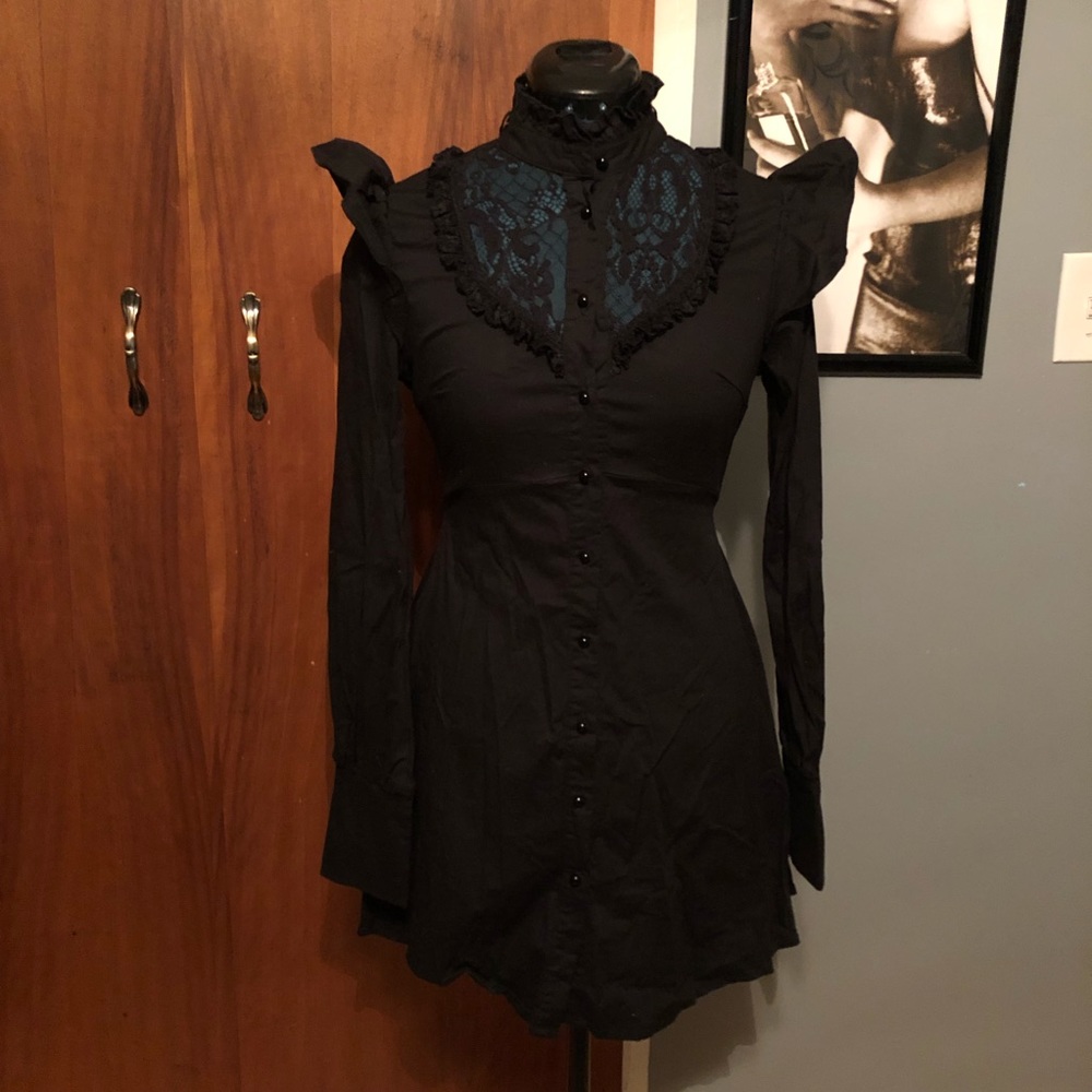 Wake the Dead Shirts/Tunic Lace Button-up